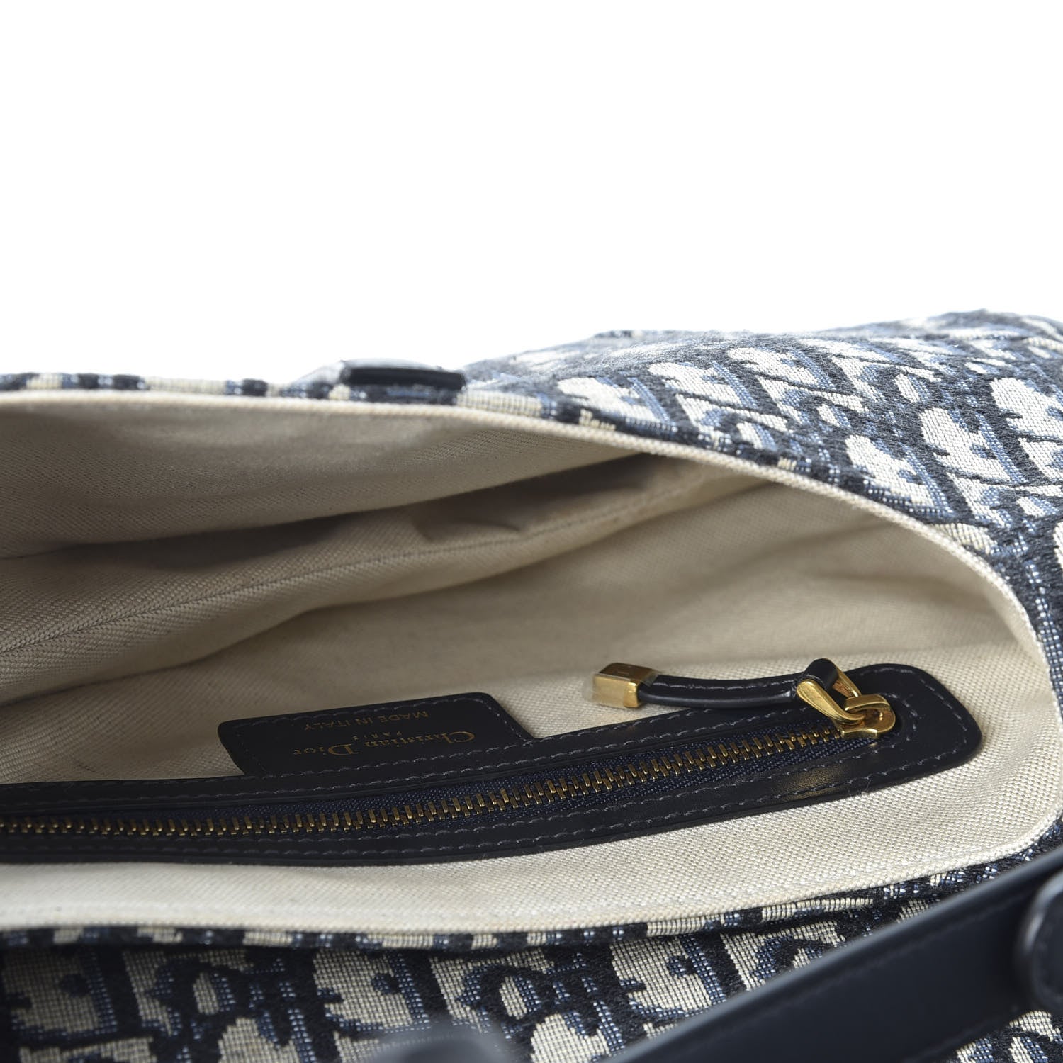 Christian Dior Oblique Saddle Bag Blue 4 of 9
