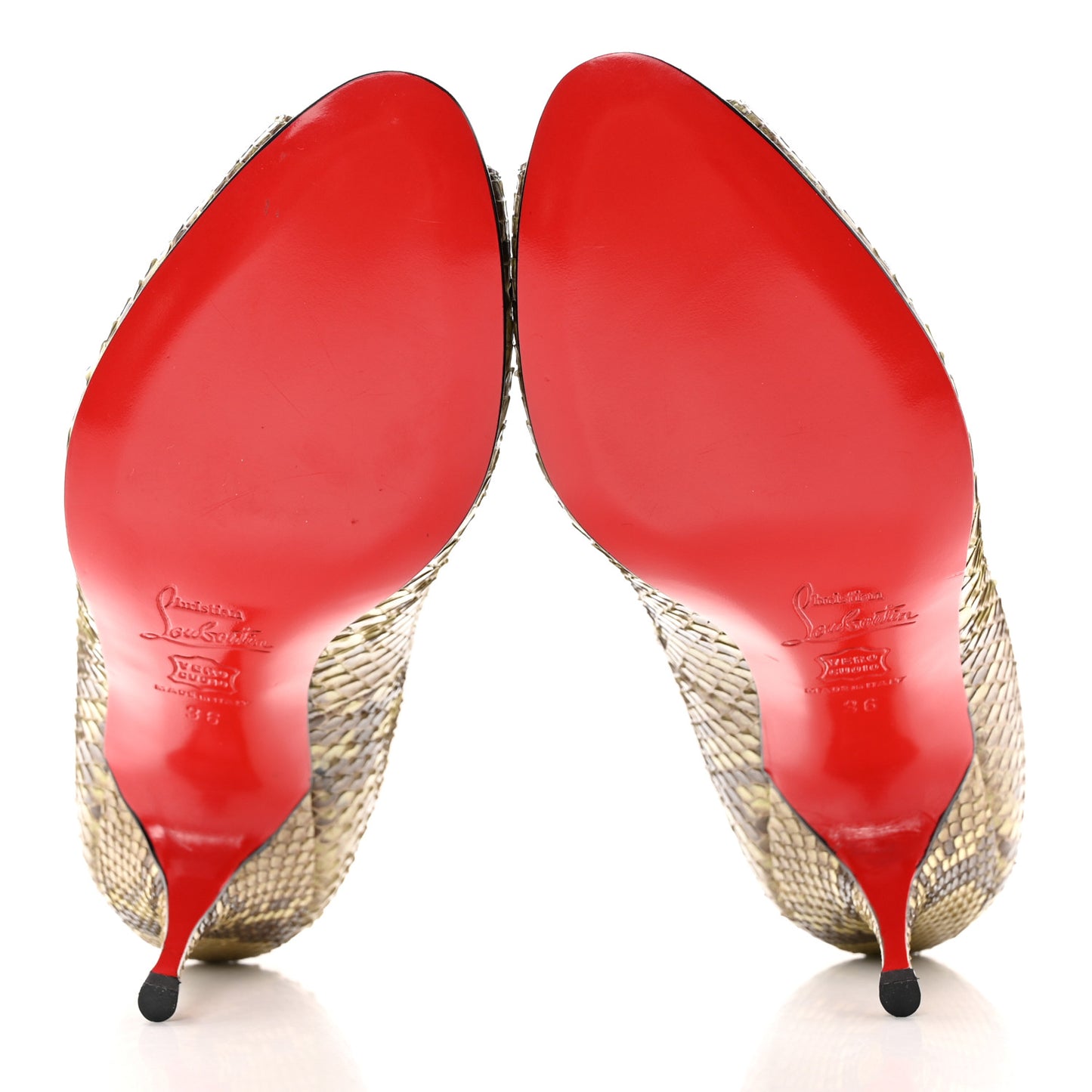 Snakeskin Yoyo 85 Peep Toe Pumps 36 Green