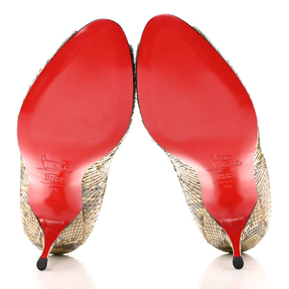Christian Louboutin Snakeskin Yoyo 85 Peep Toe Pumps 36 Green 5 of 12