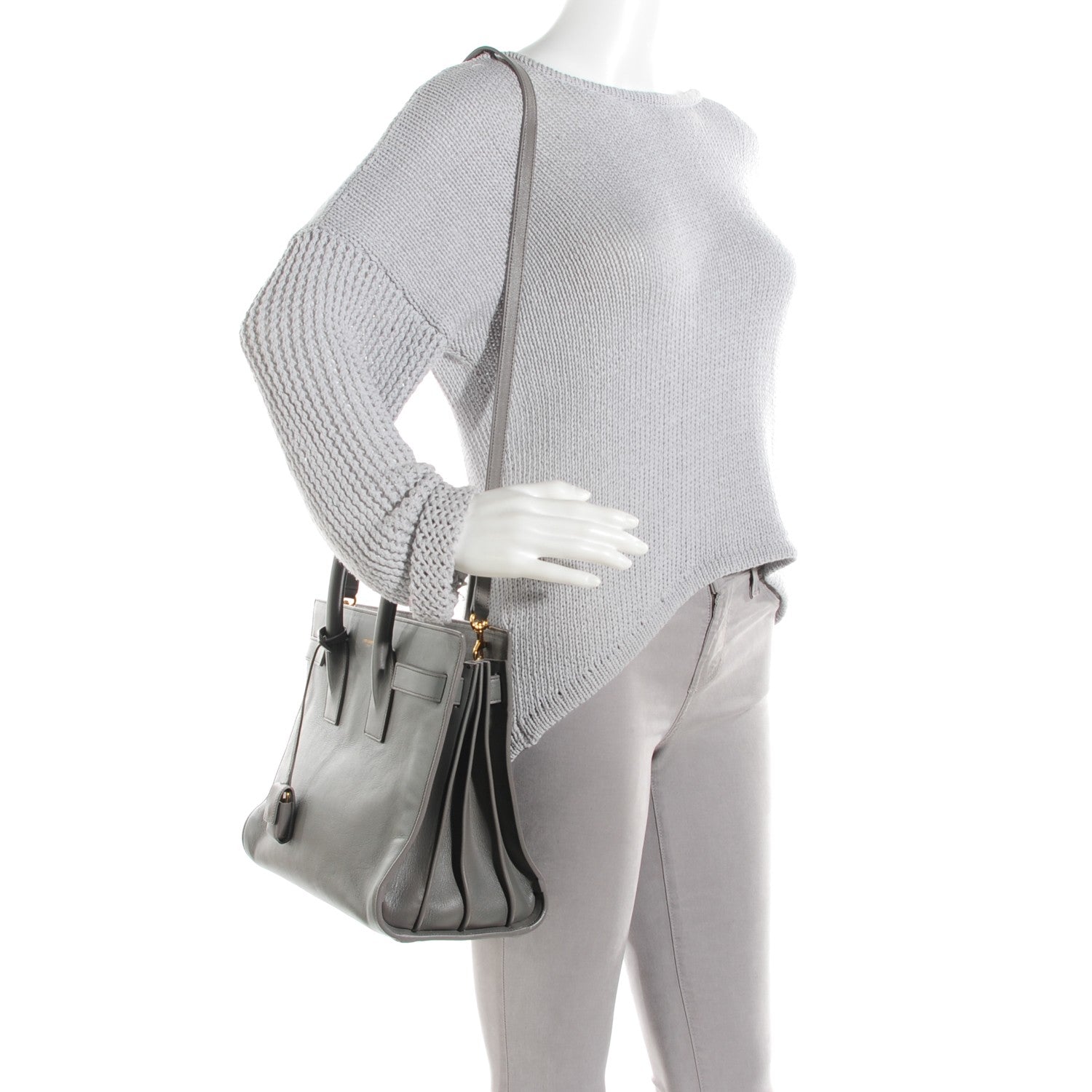 Saint Laurent Calfskin Small Sac De Jour Earth 2 of 7