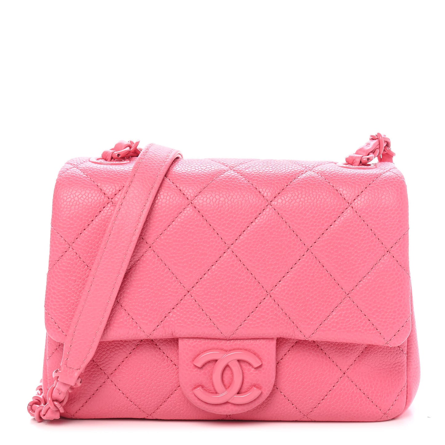 Caviar Quilted Mini Incognito Square Flap Pink