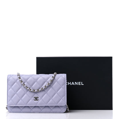 Chanel Caviar Quilted Wallet on Chain WOC Light Purple 12 of 12
