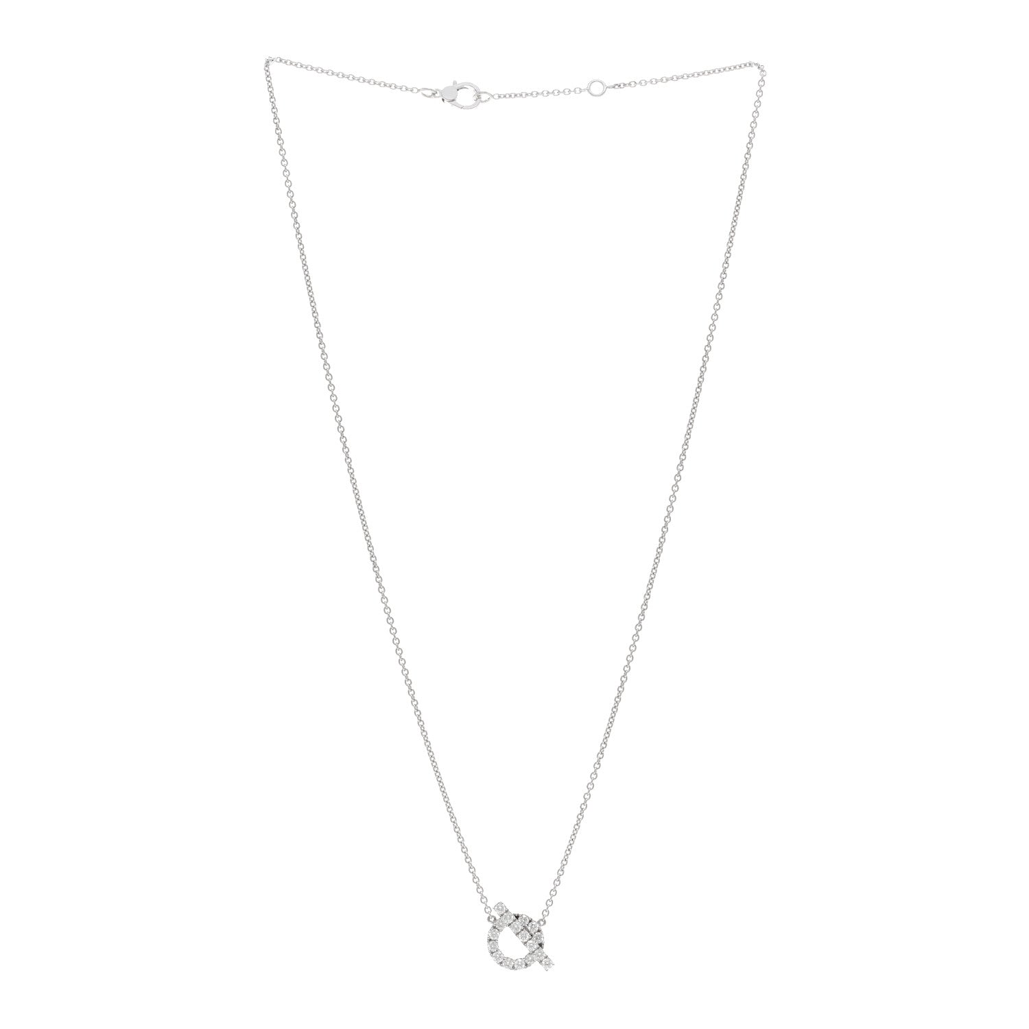 Hermes 18K White Gold Diamond Finesse Pendant Necklace 3 of 5