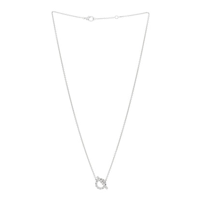 Hermes 18K White Gold Diamond Finesse Pendant Necklace 3 of 5