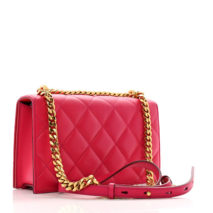 Alexander McQueen Lambskin Quilted Knuckle Shoulder Bag Fuchsia 3 of 14