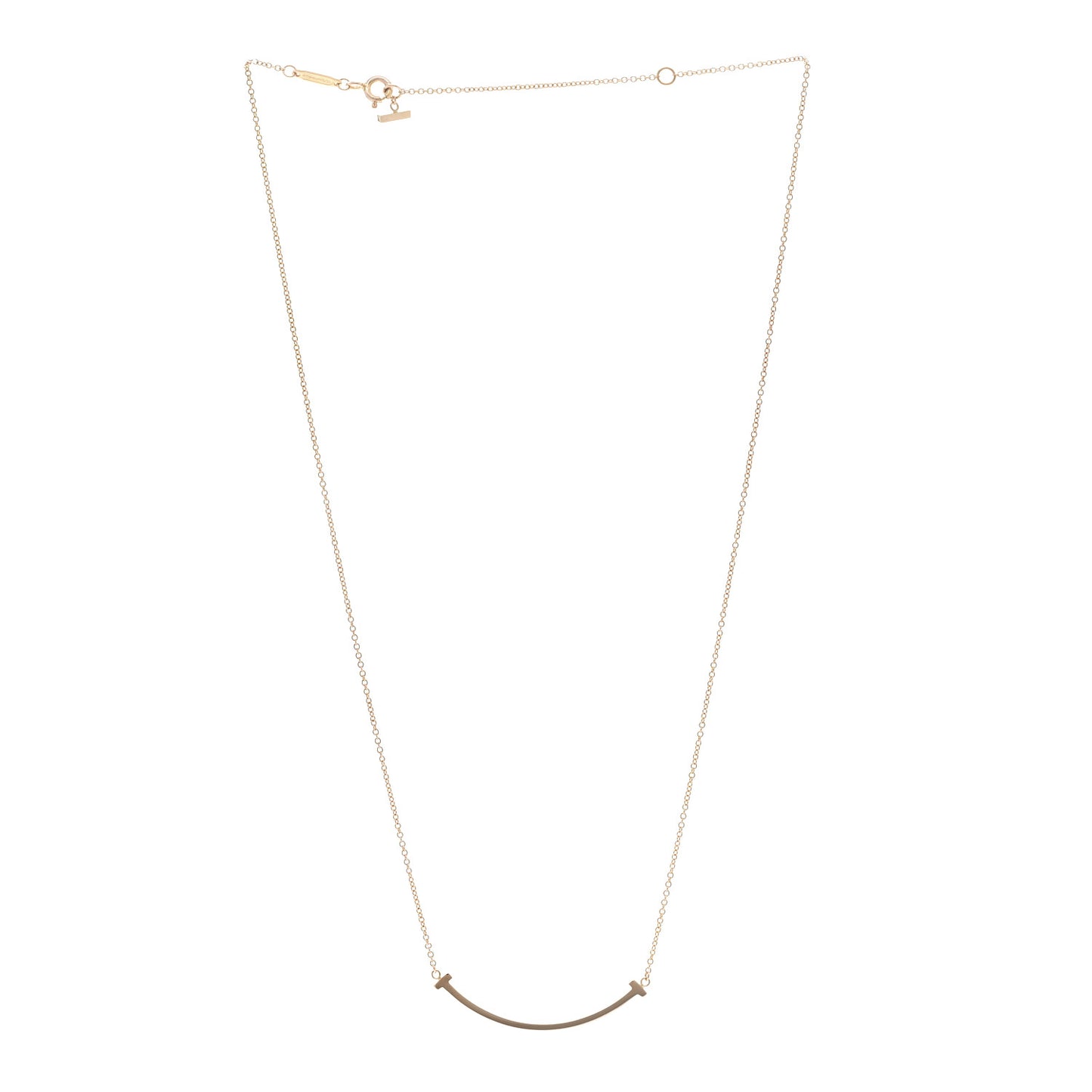 18K Rose Gold Small T Smile Pendant Necklace