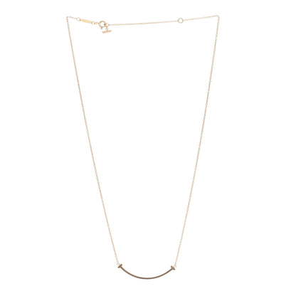 Tiffany 18K Rose Gold Small T Smile Pendant Necklace 3 of 4