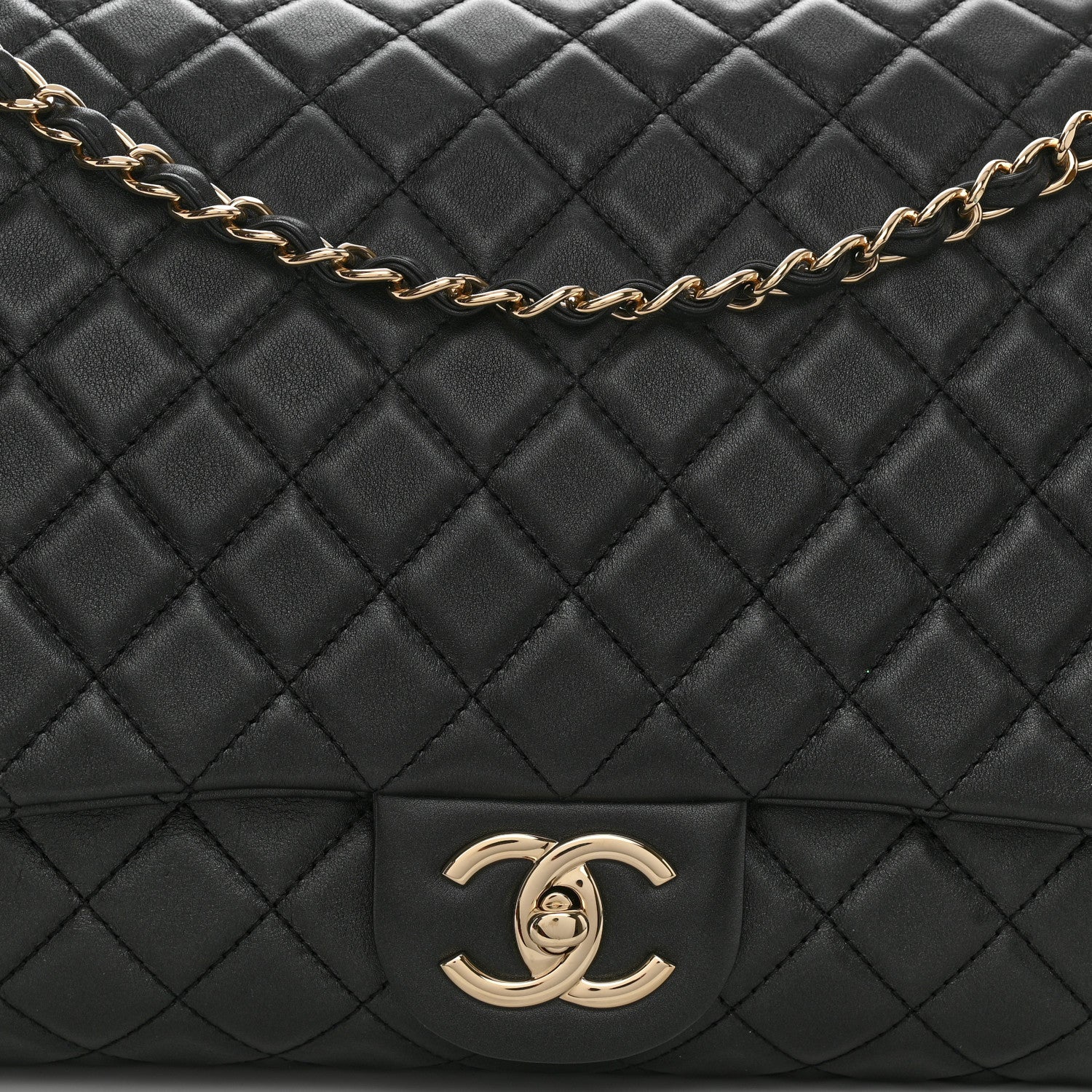 Chanel Calfskin Quilted XXL Travel Flap Bag Black 8 of 10