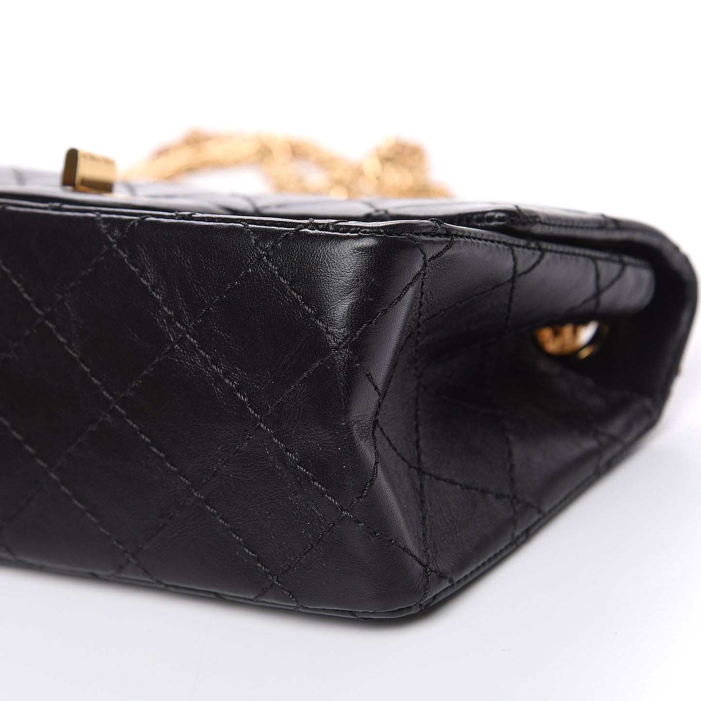 Aged Calfskin Quilted 2.55 Reissue Mini Flap Black