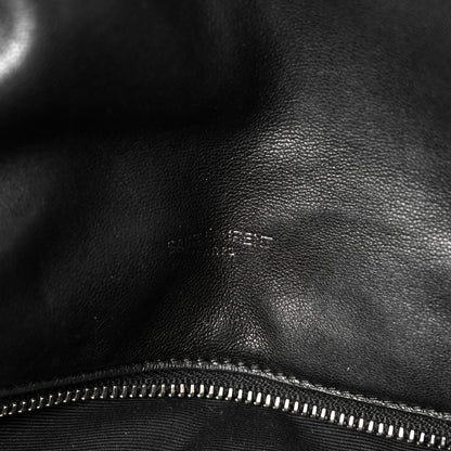 Saint Laurent Lambskin Quilted Medium Loulou Puffer Monogram Chain Satchel Black 7 of 11