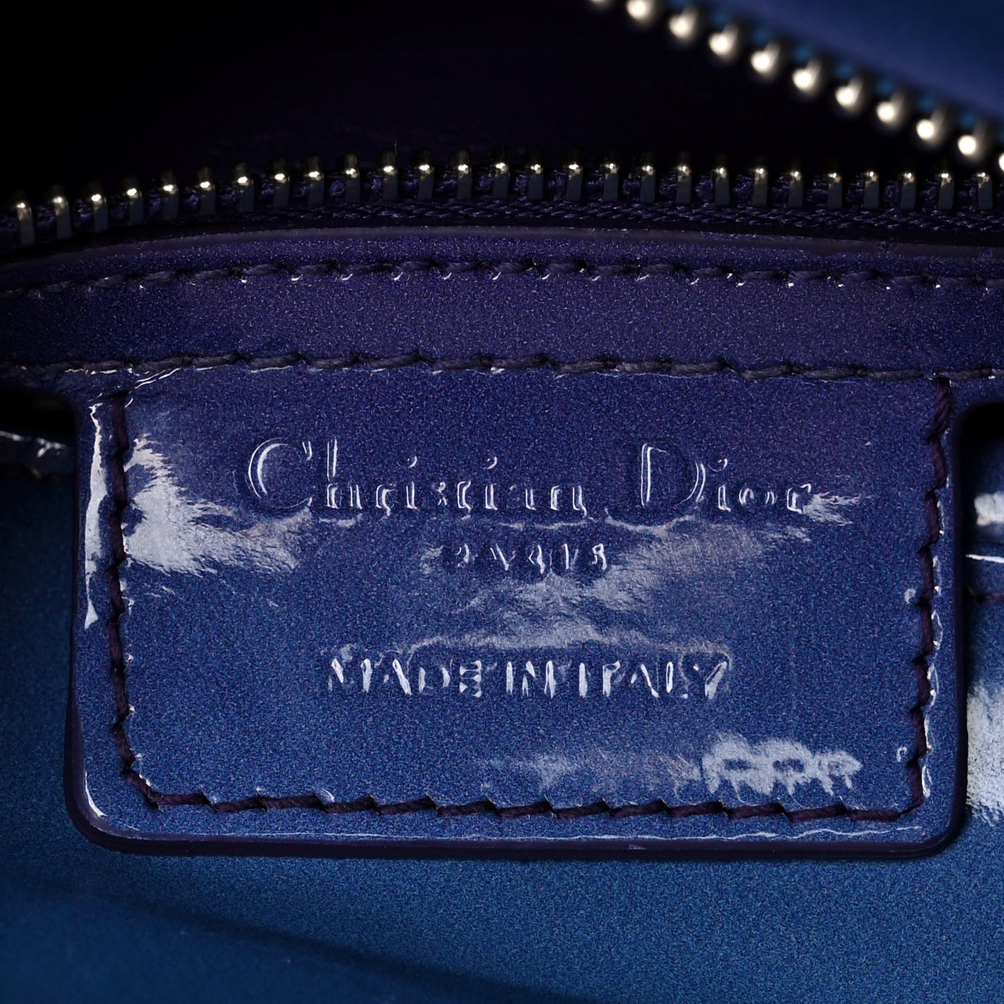 Patent Cannage Gradient Medium Lady Dior Purple Blue