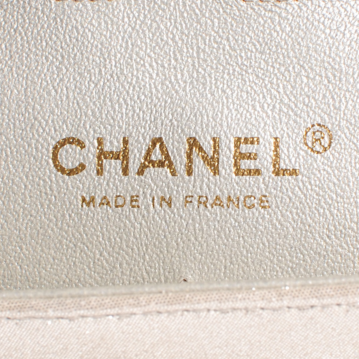 Iridescent Calfskin Medium Double Flap Light Gold