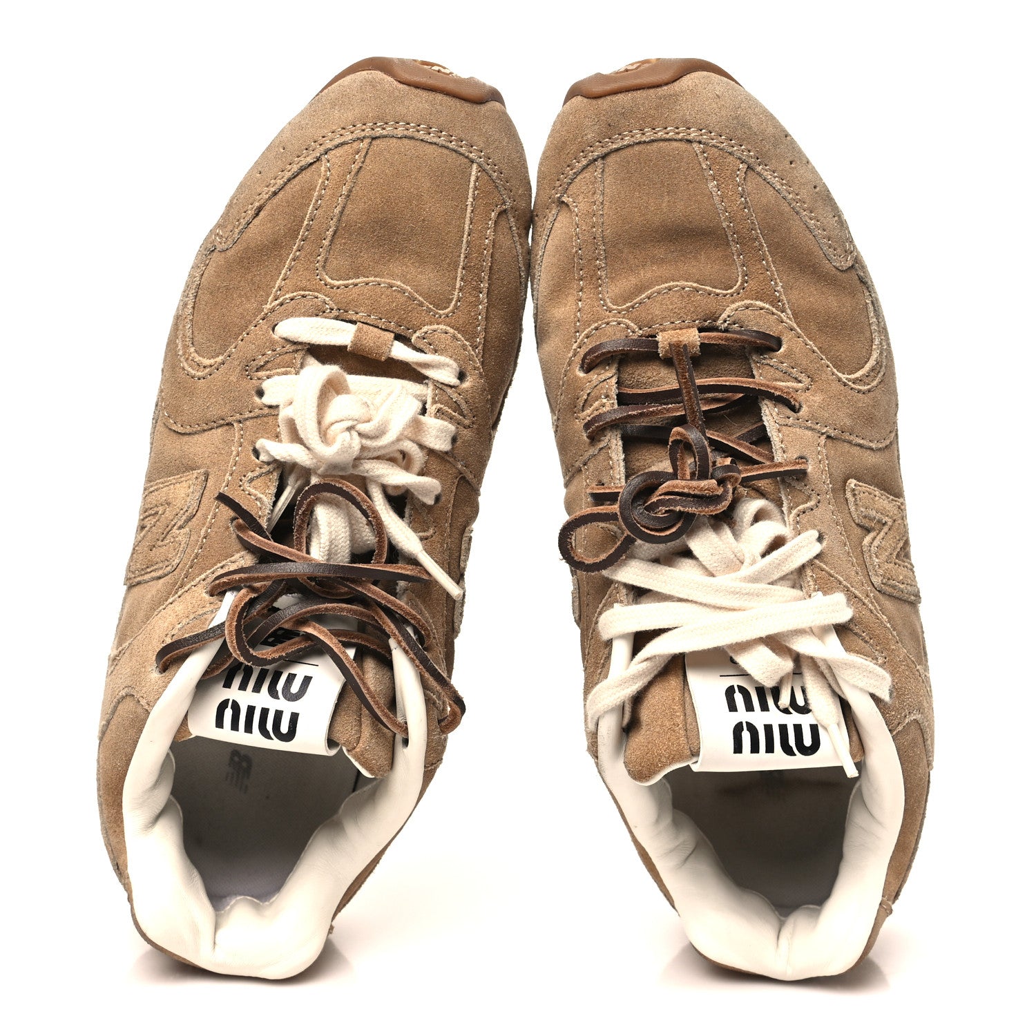 Miu Miu X NEW BALANCE Suede 530 SL Sneakers 38.5 Ecru 2 of 9