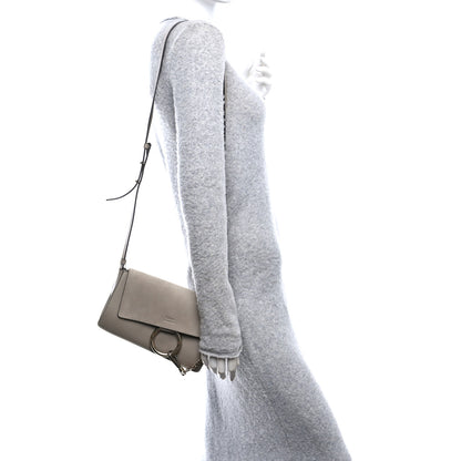 Chloe Suede Calfskin Small Faye Shoulder Bag Motty Grey 2 of 9
