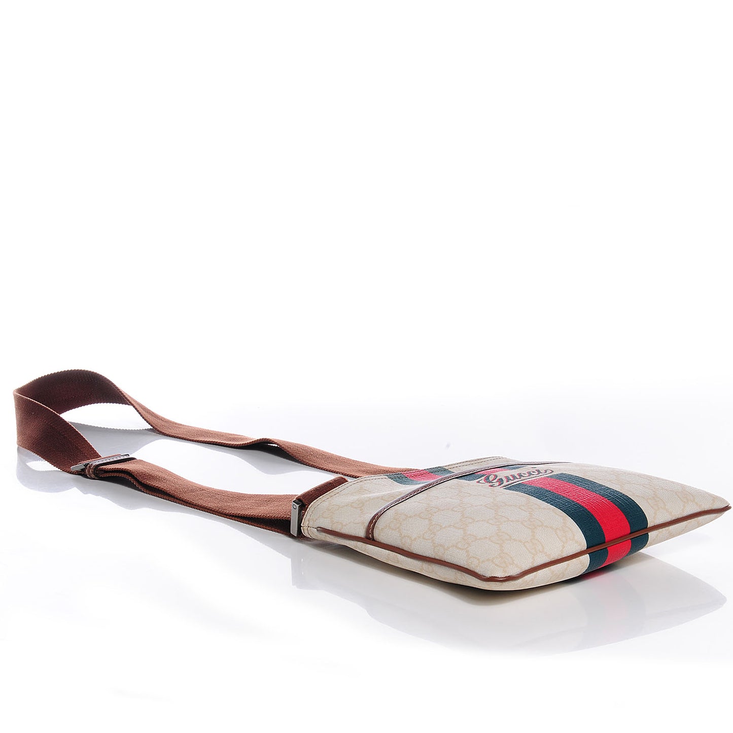 Monogram Stripe Flat Messenger Bag