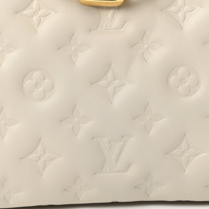 Louis Vuitton Lambskin Embossed Monogram Coussin PM Cream 7 of 8