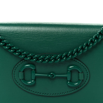 Gucci Azalea Calfskin Enamel Horsebit 1955 Wallet On Chain Emerald Green 14 of 19