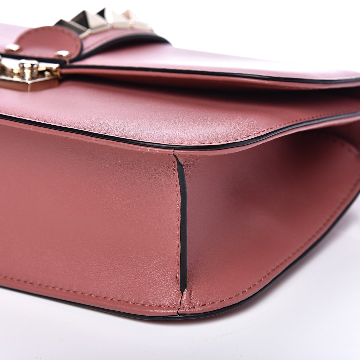 Vitello Medium Glam Lock Rockstud Flap Antique Rose