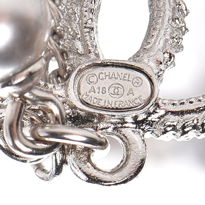 Chanel Ruthenium Pearl CC Drop Earrings Pearly Grey 5 of 5