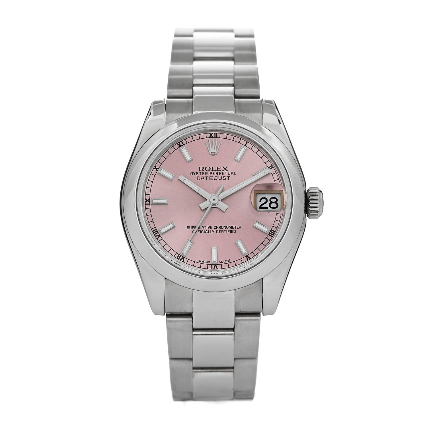 Rolex Stainless Steel 31mm Oyster Perpetual Datejust Watch Pink 178240 1 of 5