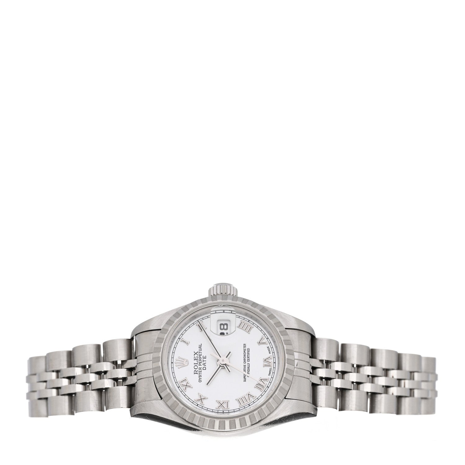 Rolex Stainless Steel 26mm Oyster Perpetual Date Watch White Roman 79240 2 of 4
