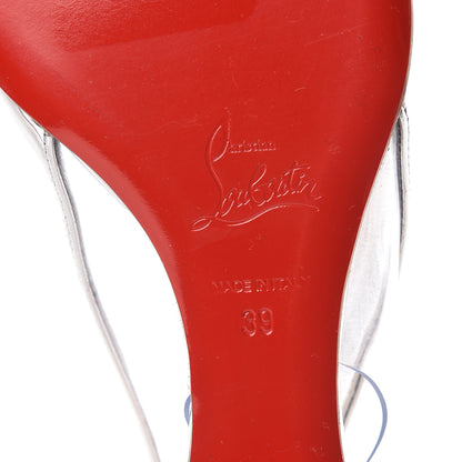 Christian Louboutin Specchio PVC V Dec Slingback Flats 39 Silver 7 of 10