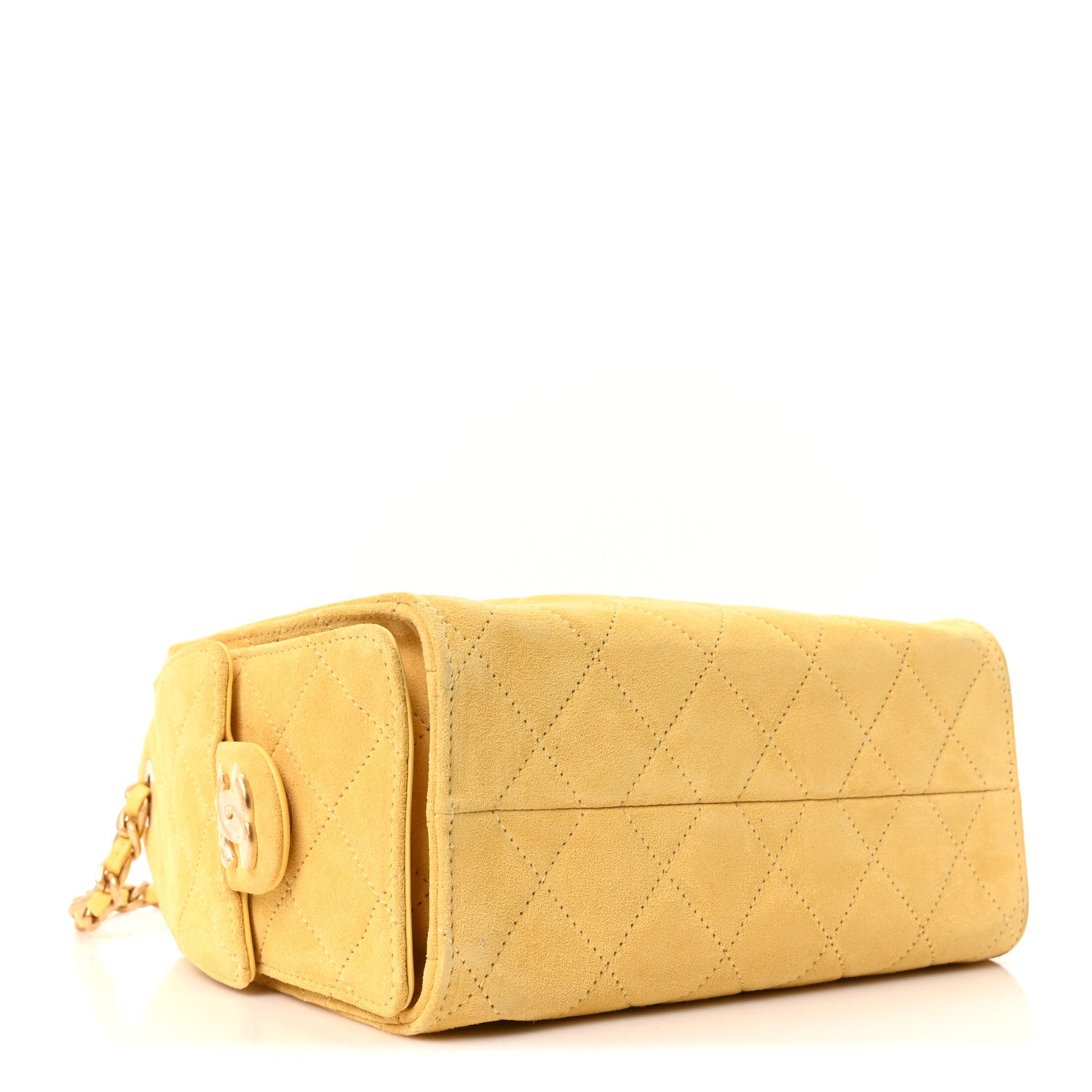 Chanel Suede Quilted Mini Chanel 25 Handbag Yellow 4 of 11