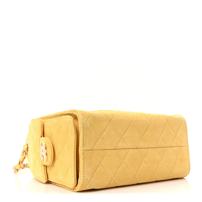 Chanel Suede Quilted Mini Chanel 25 Handbag Yellow 4 of 11