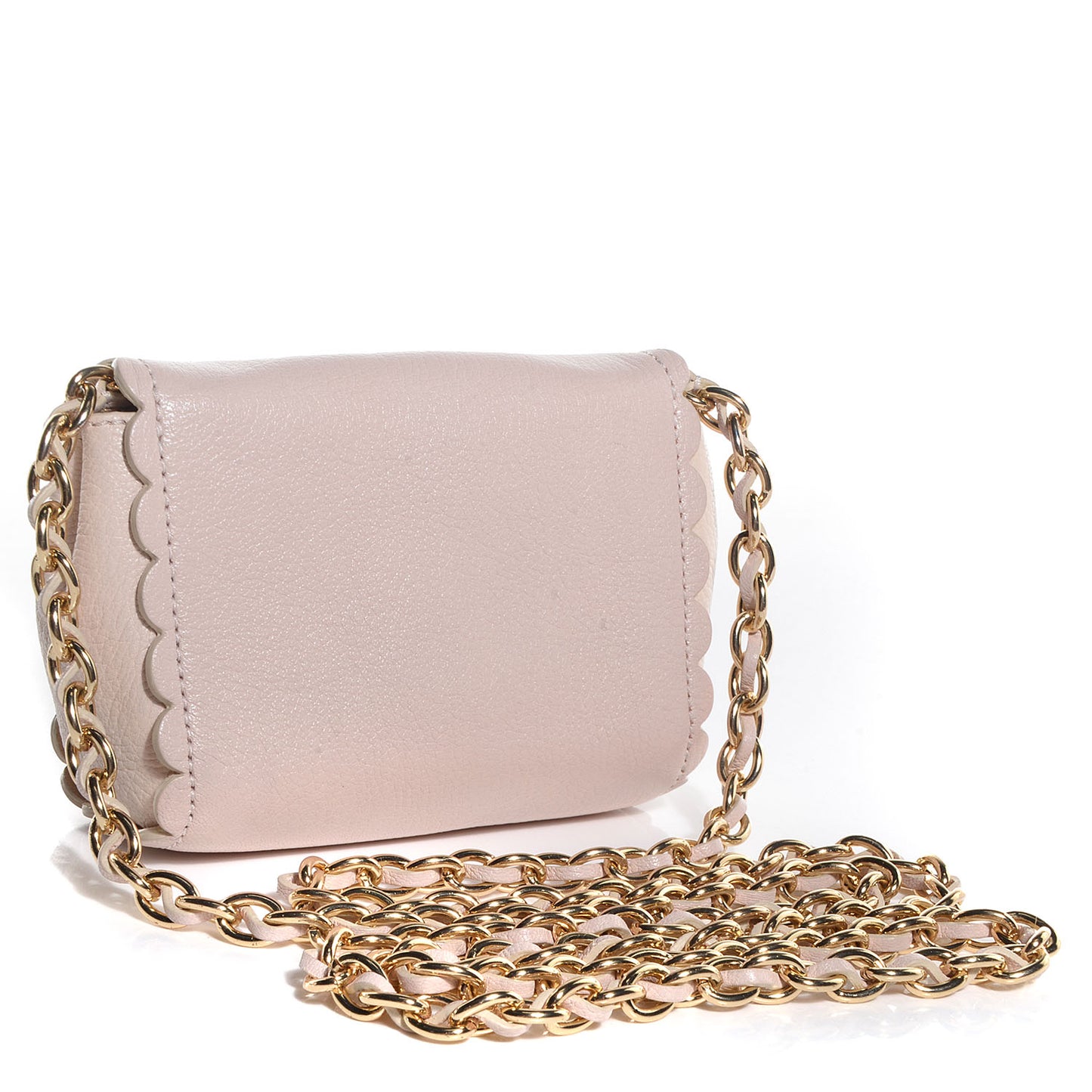 Soft Matte Pebbled Flower Lock Crossbody Bag Beige
