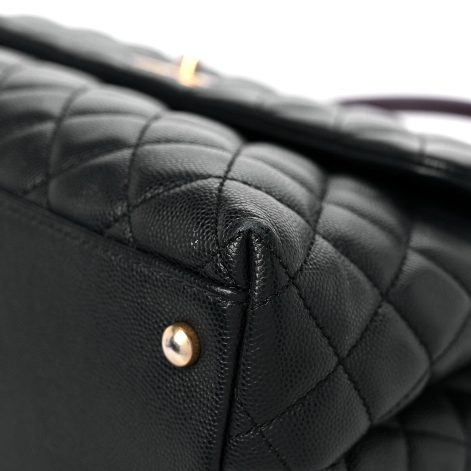 Chanel Caviar Lizard Quilted Medium Coco Handle Flap Black 9 of 16