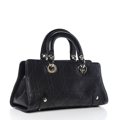 Christian Dior Calfskin Cannage Stitched Small Lady East West Lady Dior Black 2 of 9