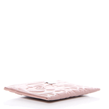 Chanel Goatskin Camellia Embossed Card Holder Light Pink 4 of 9