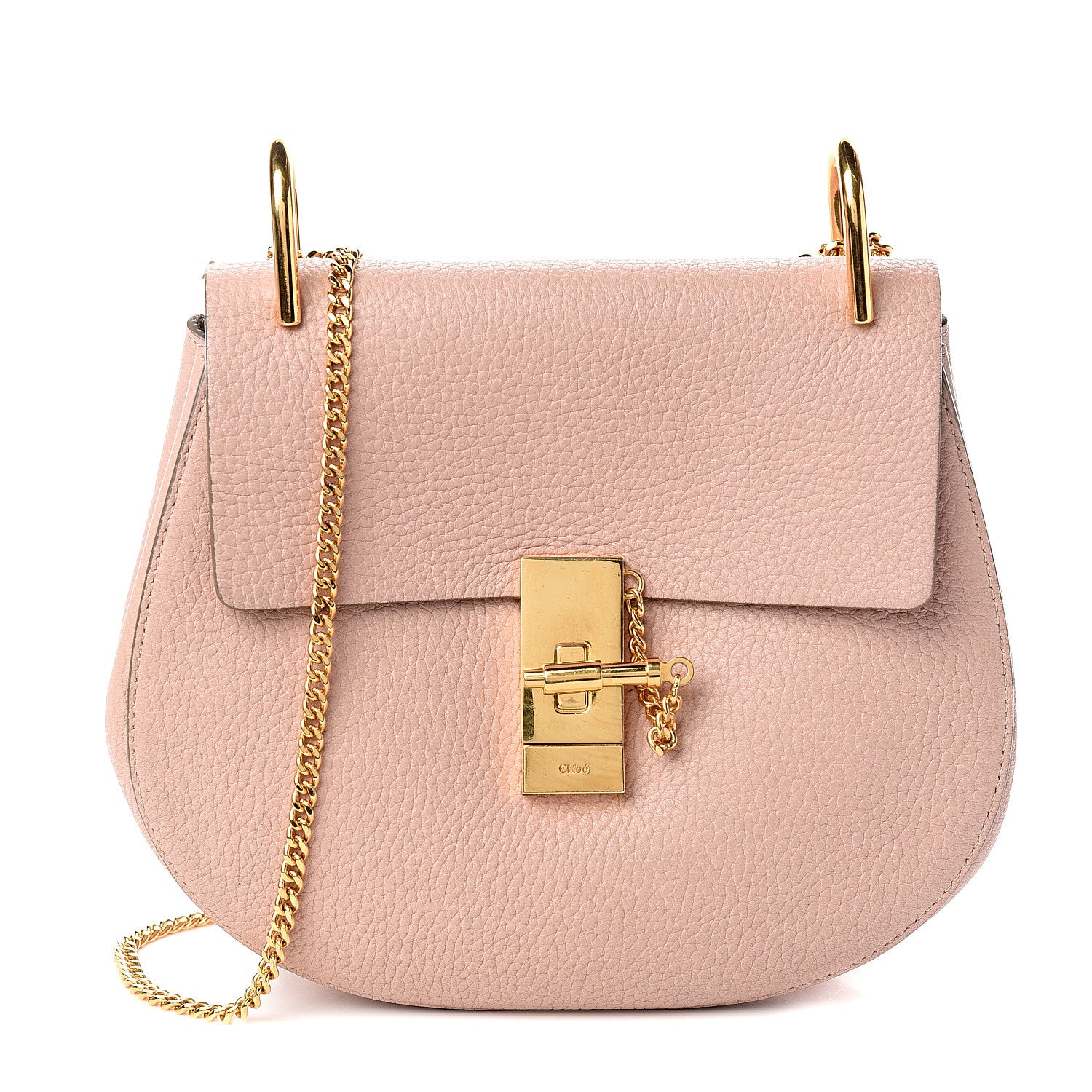 Chloe Grained Lambskin Drew Shoulder Bag Cement Pink 1 of 10
