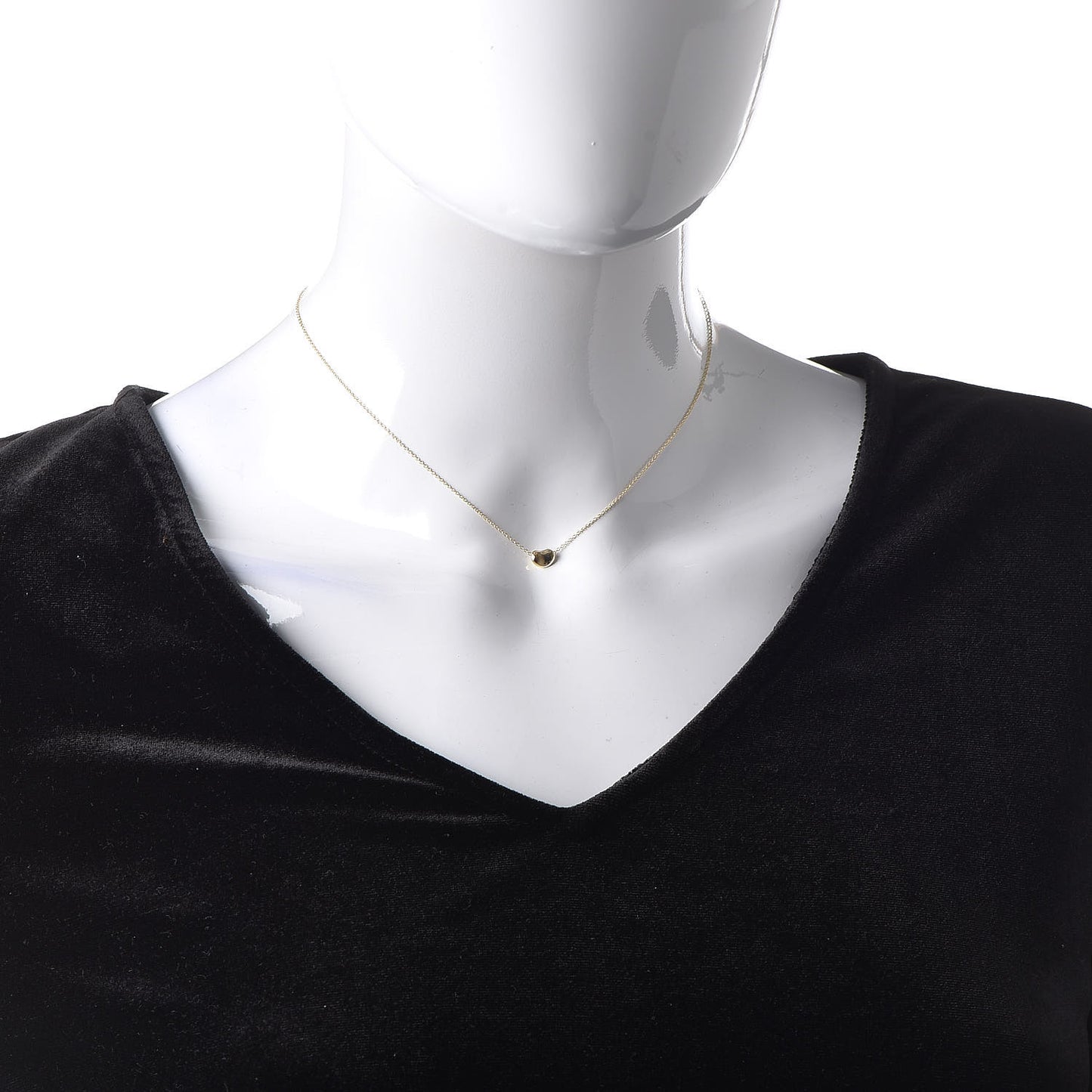 18K Yellow Gold 7mm Elsa Peretti Bean Pendant Necklace