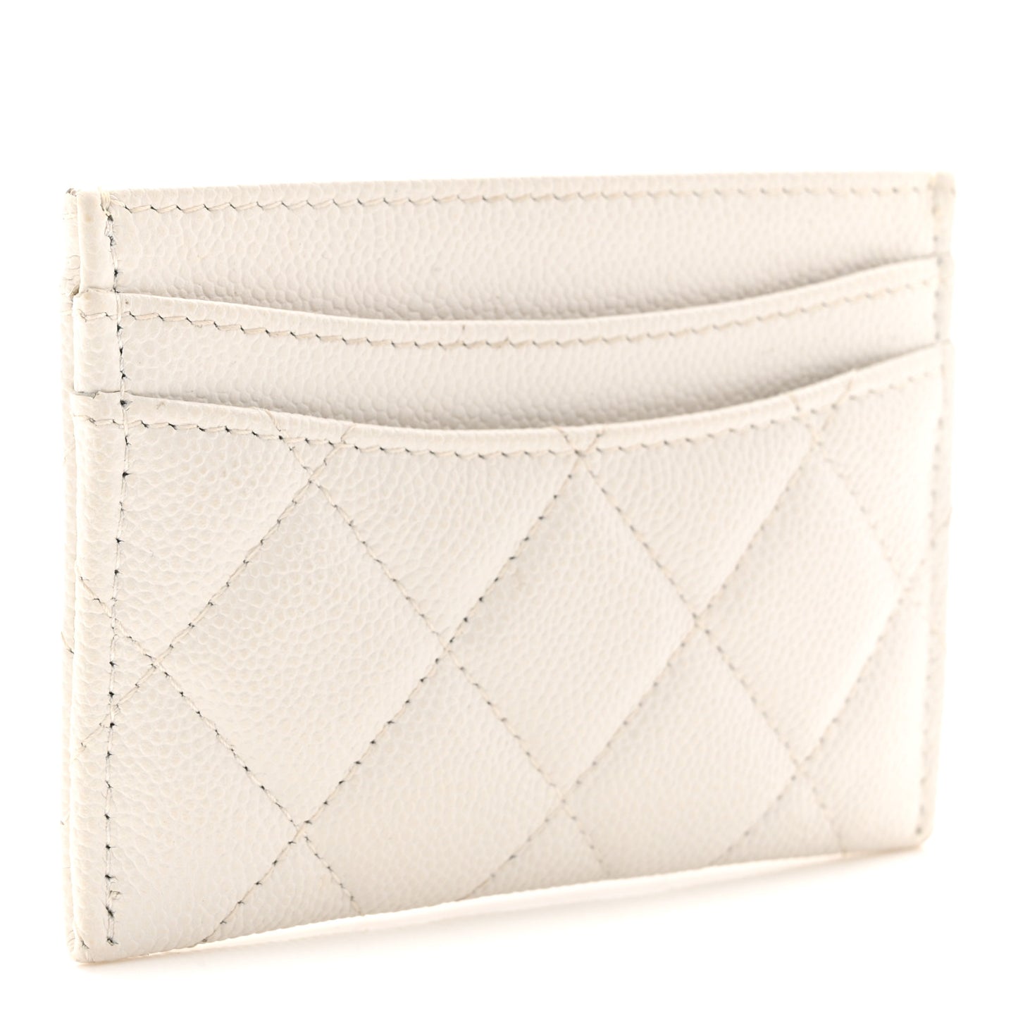 Caviar Quilted Card Holder White White
