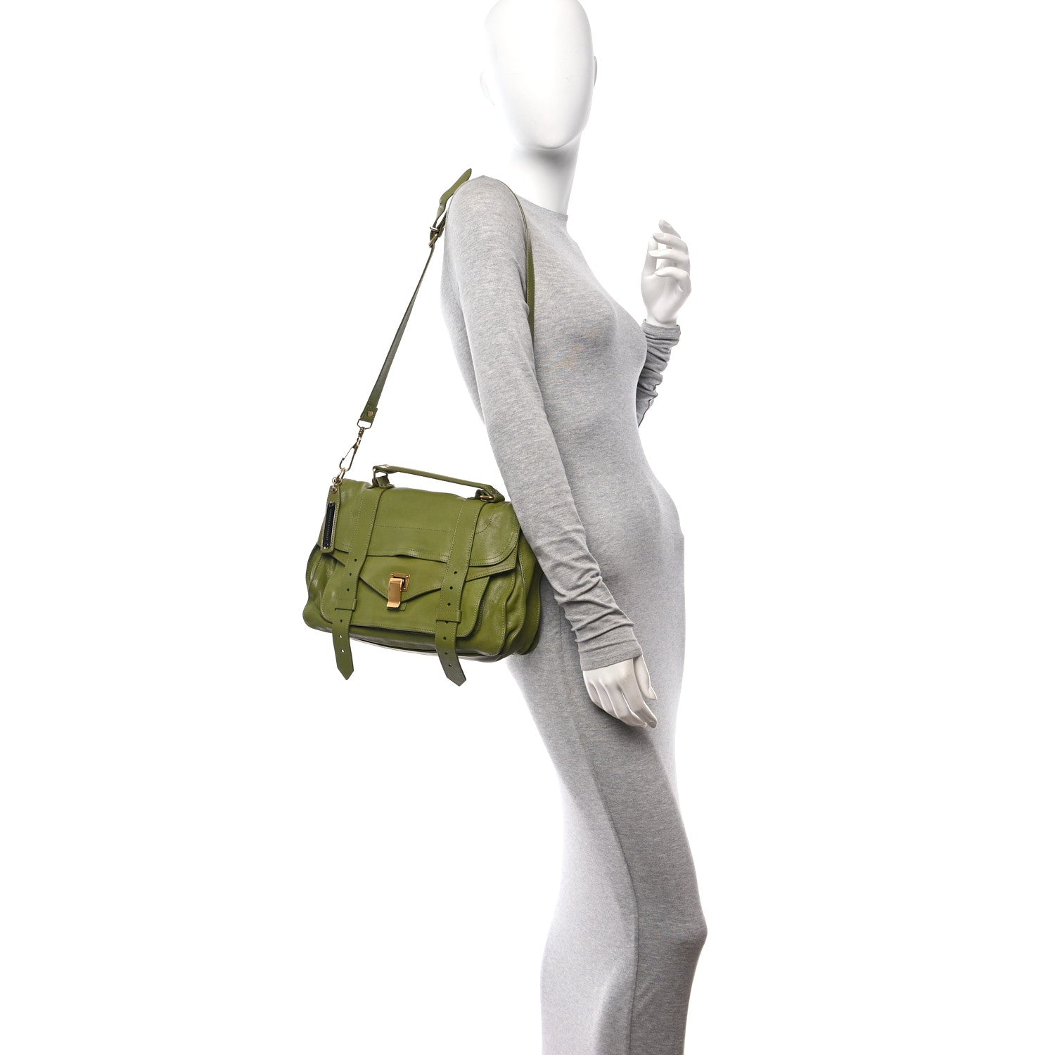 Proenza Schouler Lambskin Medium PS1 Satchel Olive 2 of 15