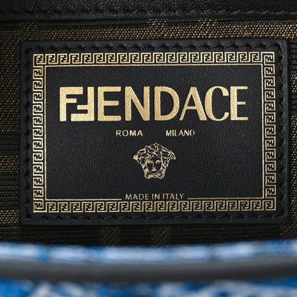 Fendi X VERSACE Denim Fendace Patchwork Baguette Blue 6 of 8
