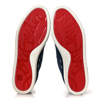 Christian Louboutin Suede Spiked Fav Fique Mens Sneakers Navy 46.5 7 of 10