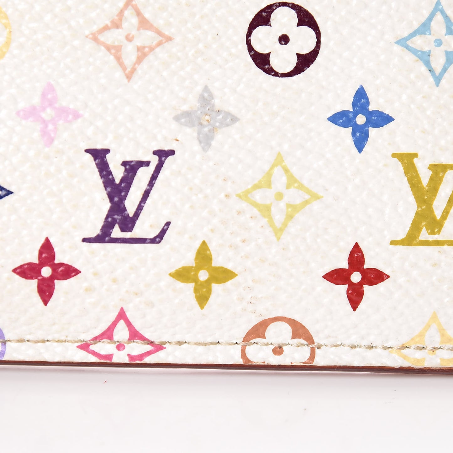 Monogram Multicolor Key Pouch White Litchi