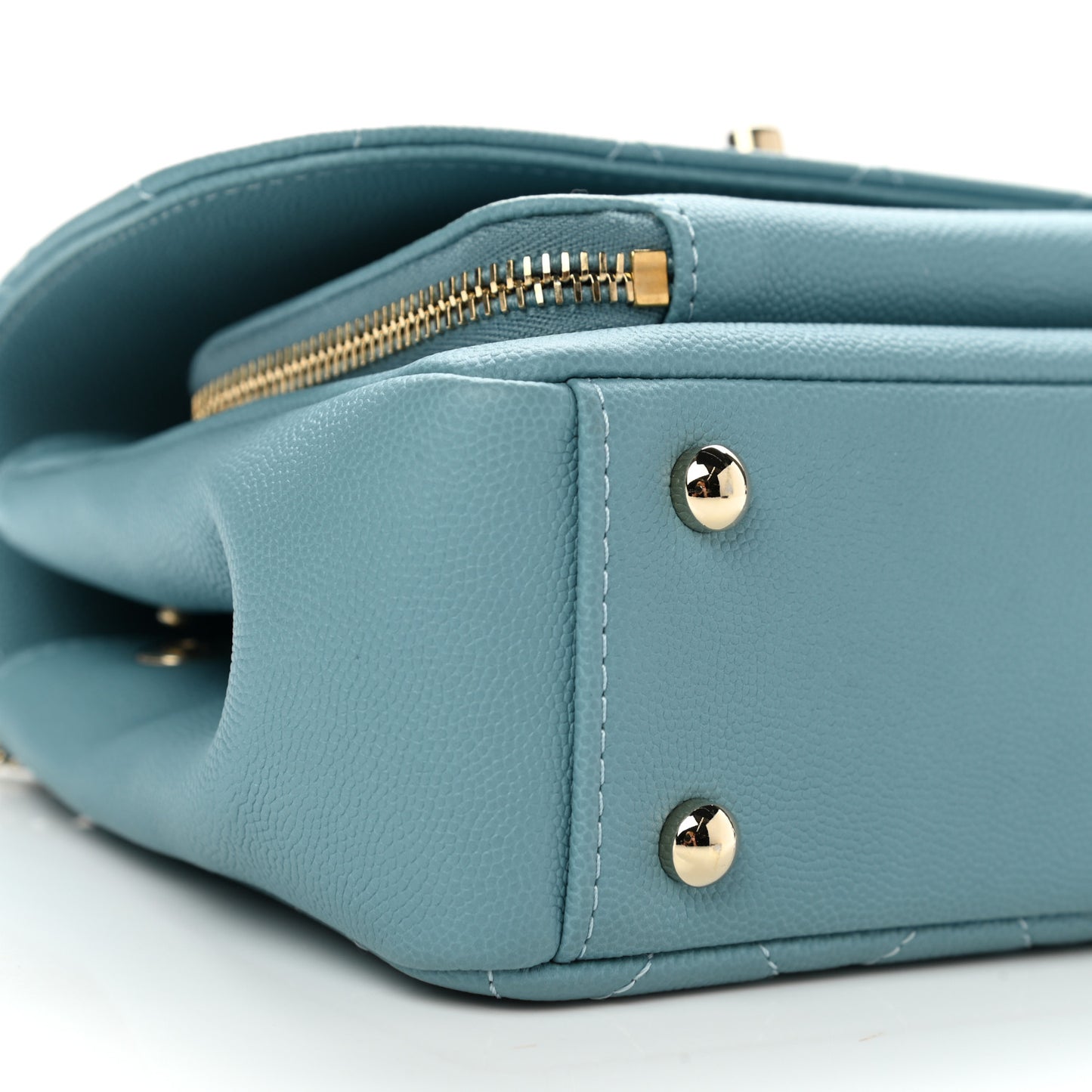 Caviar Quilted Small Business Affinity Flap Light Blue