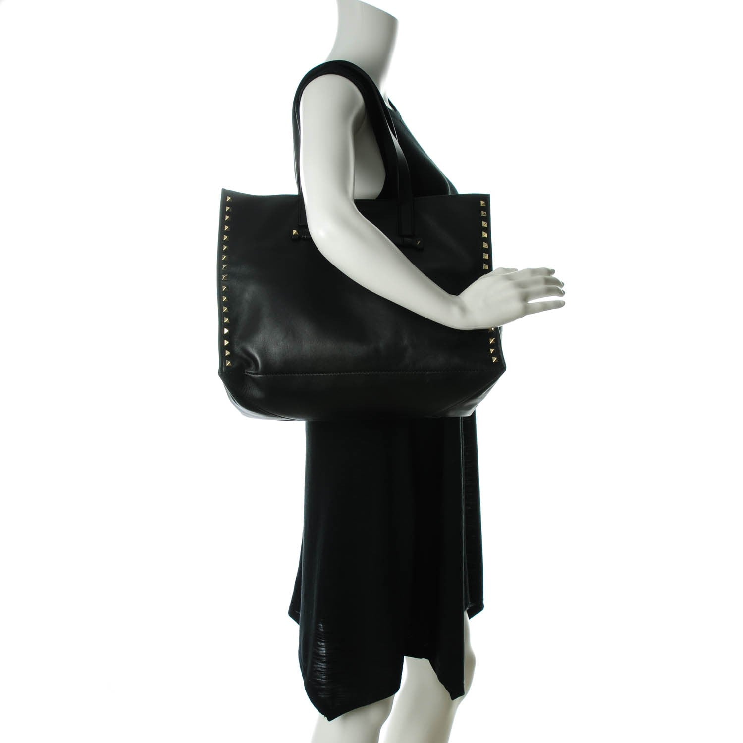 Valentino Garavani Nappa Medium Rockstud Soft Tote Black 2 of 11