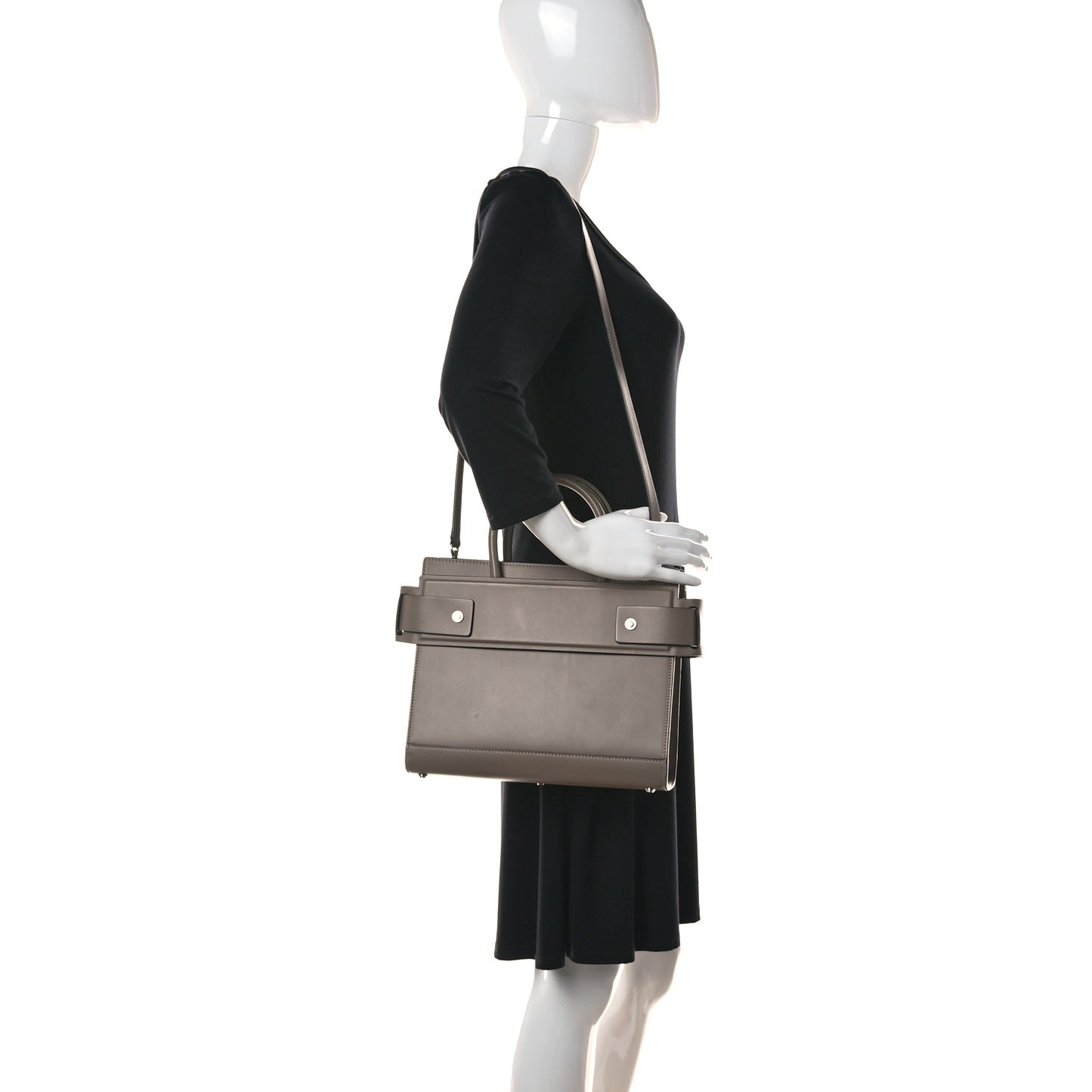 Smooth Calfskin Small Horizon Satchel Linen