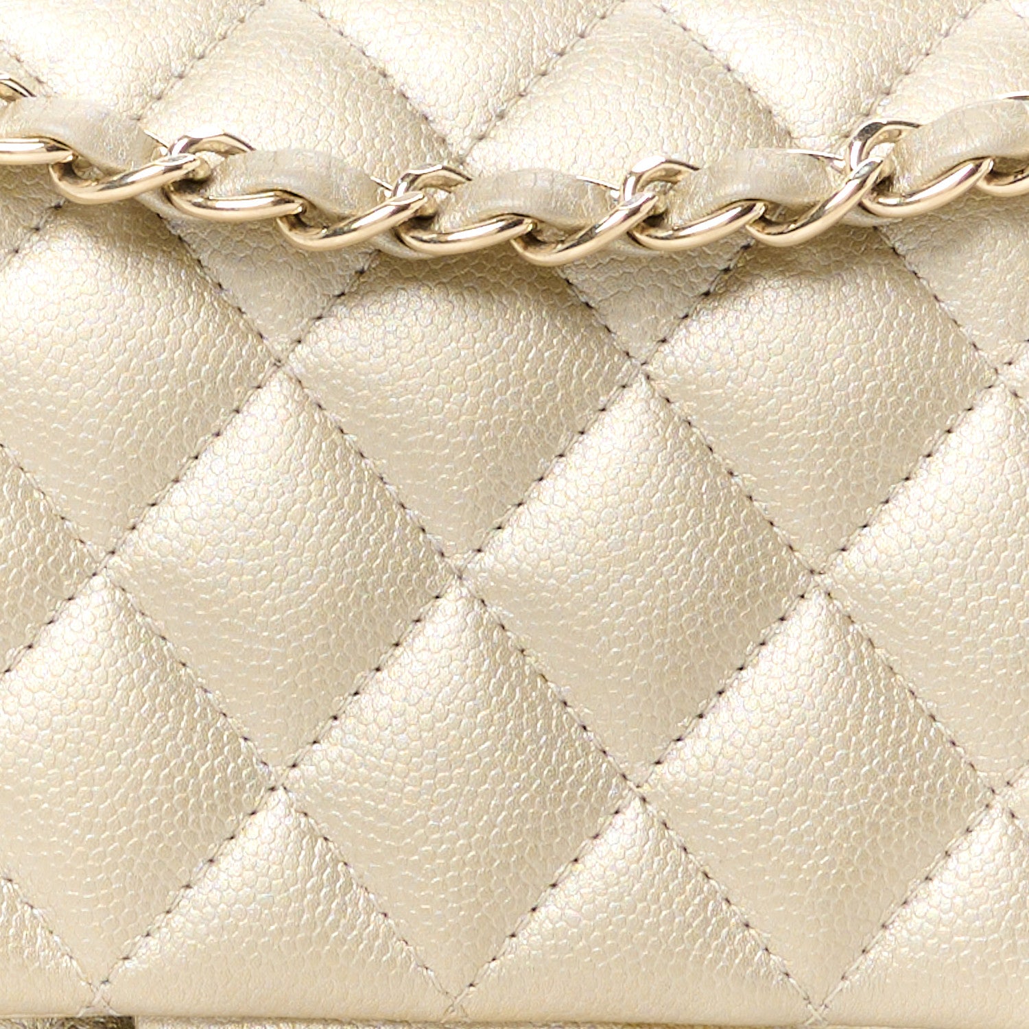 Chanel Metallic Caviar Quilted Medium Double Flap Light Gold 9 of 12