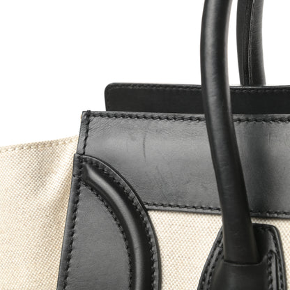 Celine Natural Canvas Smooth Calfskin Mini Luggage Cream 12 of 17