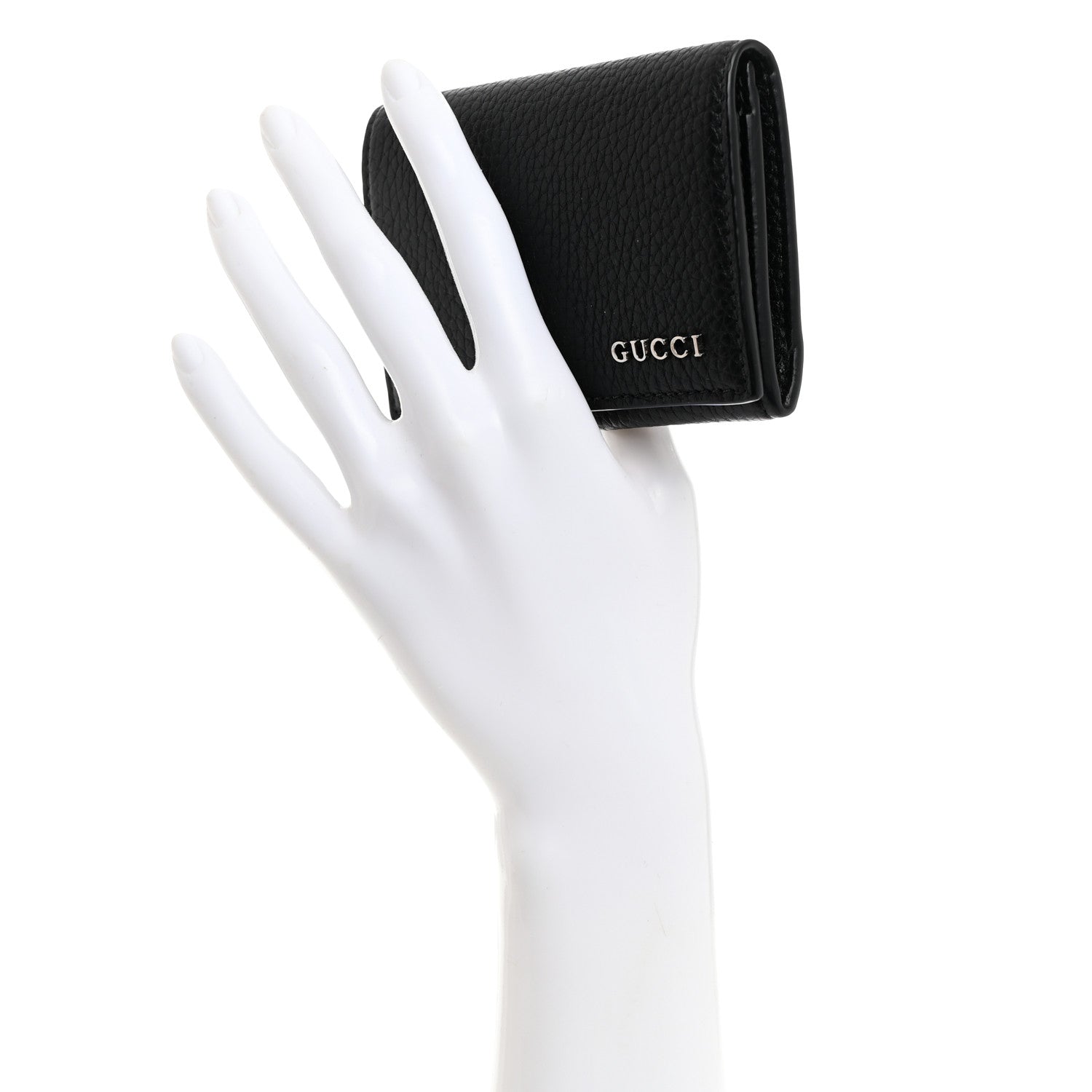 Gucci Grained Calfskin Logo Long Card Case Black 2 of 8