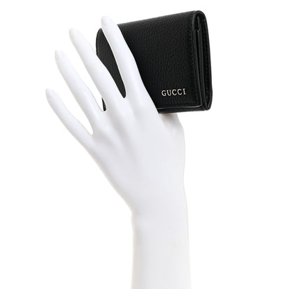 Gucci Grained Calfskin Logo Long Card Case Black 2 of 8