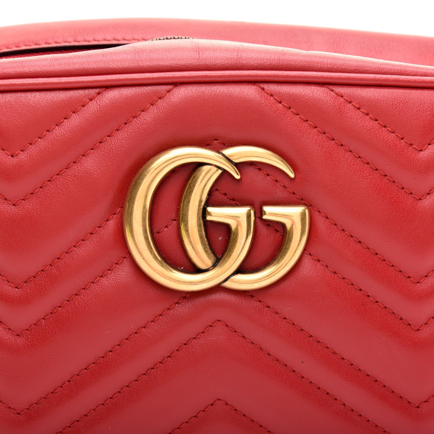 Gucci Calfskin Matelasse Small GG Marmont Chain Shoulder Bag Hibiscus Red 11 of 11