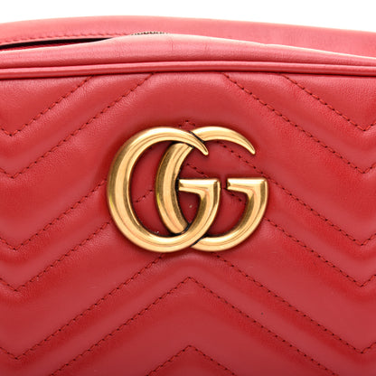 Gucci Calfskin Matelasse Small GG Marmont Chain Shoulder Bag Hibiscus Red 11 of 11