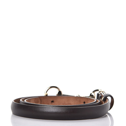 Gucci Calfskin Horsebit Skinny Belt 80 32 Dark Brown 3 of 7