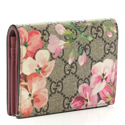 Gucci GG Supreme Monogram Blooms Card Case Beige Multicolor Dry Rose 3 of 7